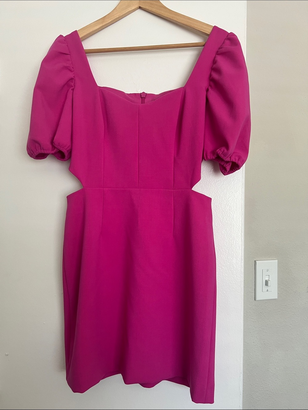 French Connection Fuchsia Bodycon Cut Out Mini Dress Small